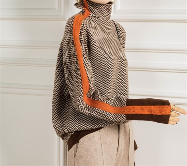 Masion | herringbone Luxe Turtleneck
