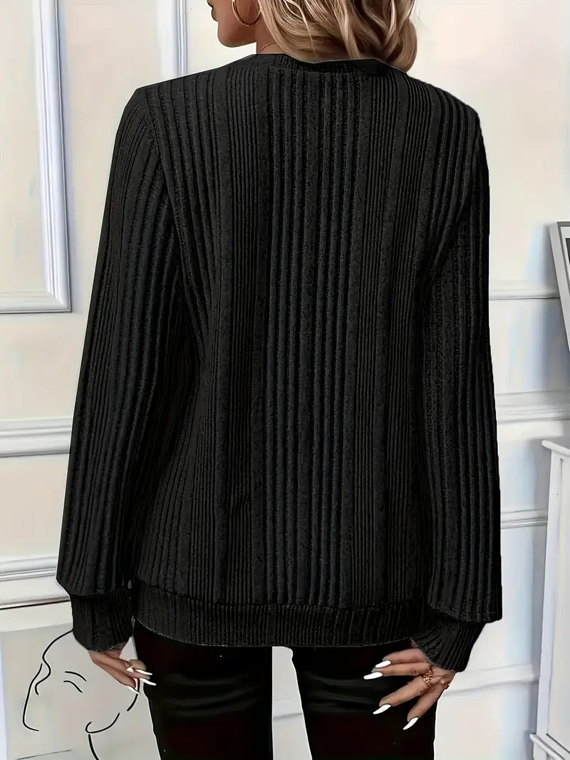 Masion | Ladies' Zip-Up Rib-Knit Jumper