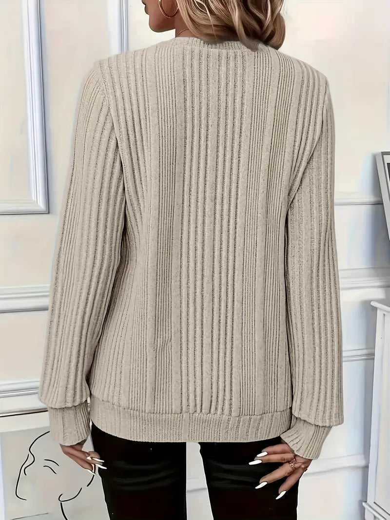 Masion | Ladies' Zip-Up Rib-Knit Jumper