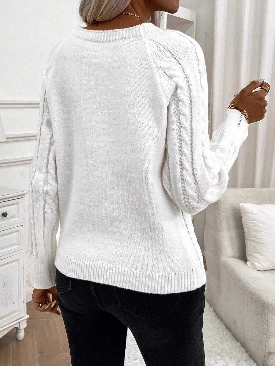 Maison | Button-Detail Cable Knit Jumper