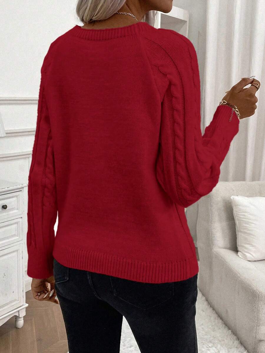 Maison | Button-Detail Cable Knit Jumper