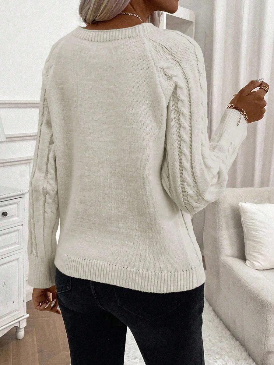 Maison | Button-Detail Cable Knit Jumper