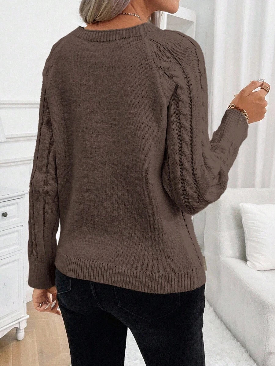 Maison | Button-Detail Cable Knit Jumper