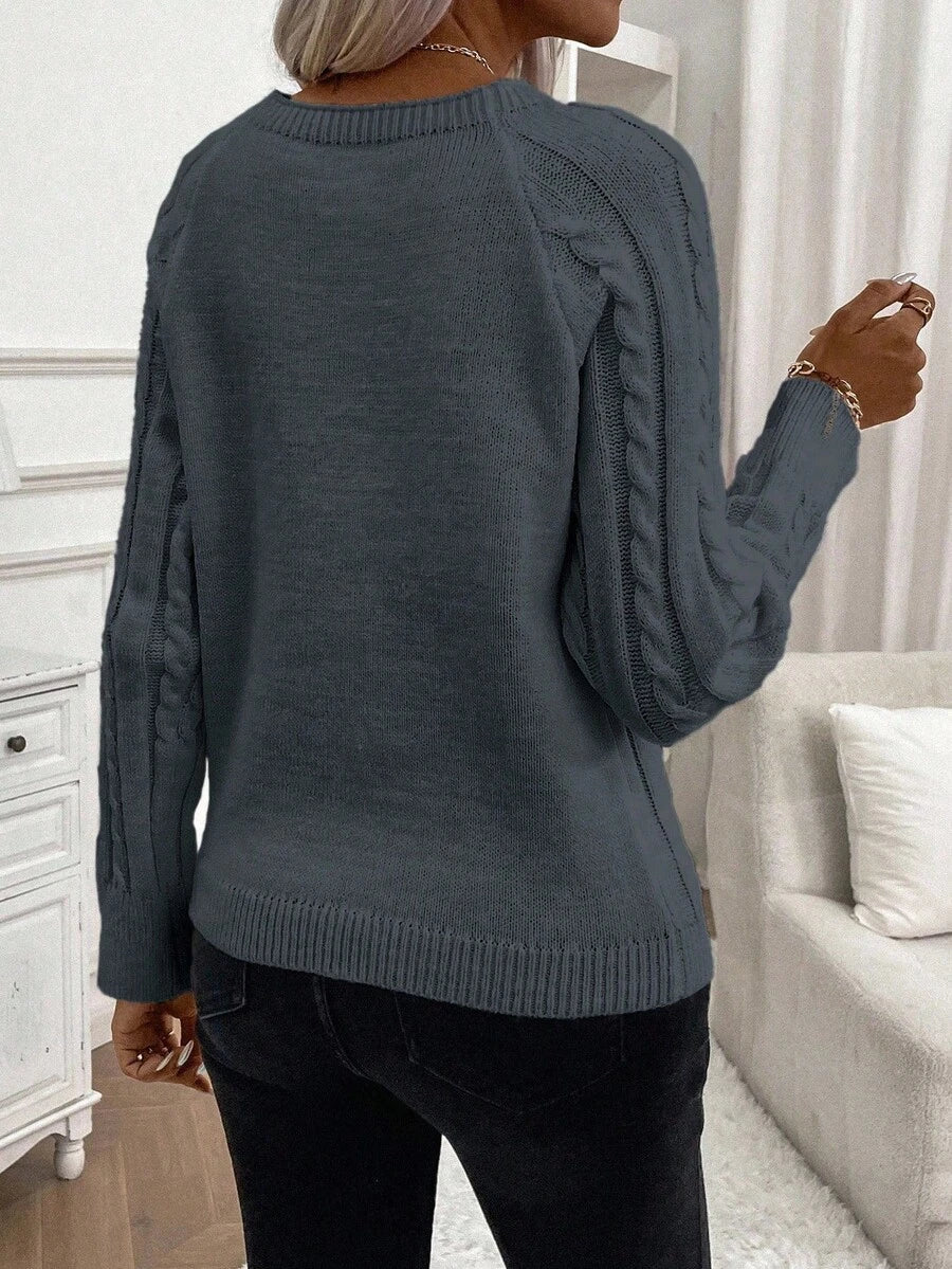 Maison | Button-Detail Cable Knit Jumper