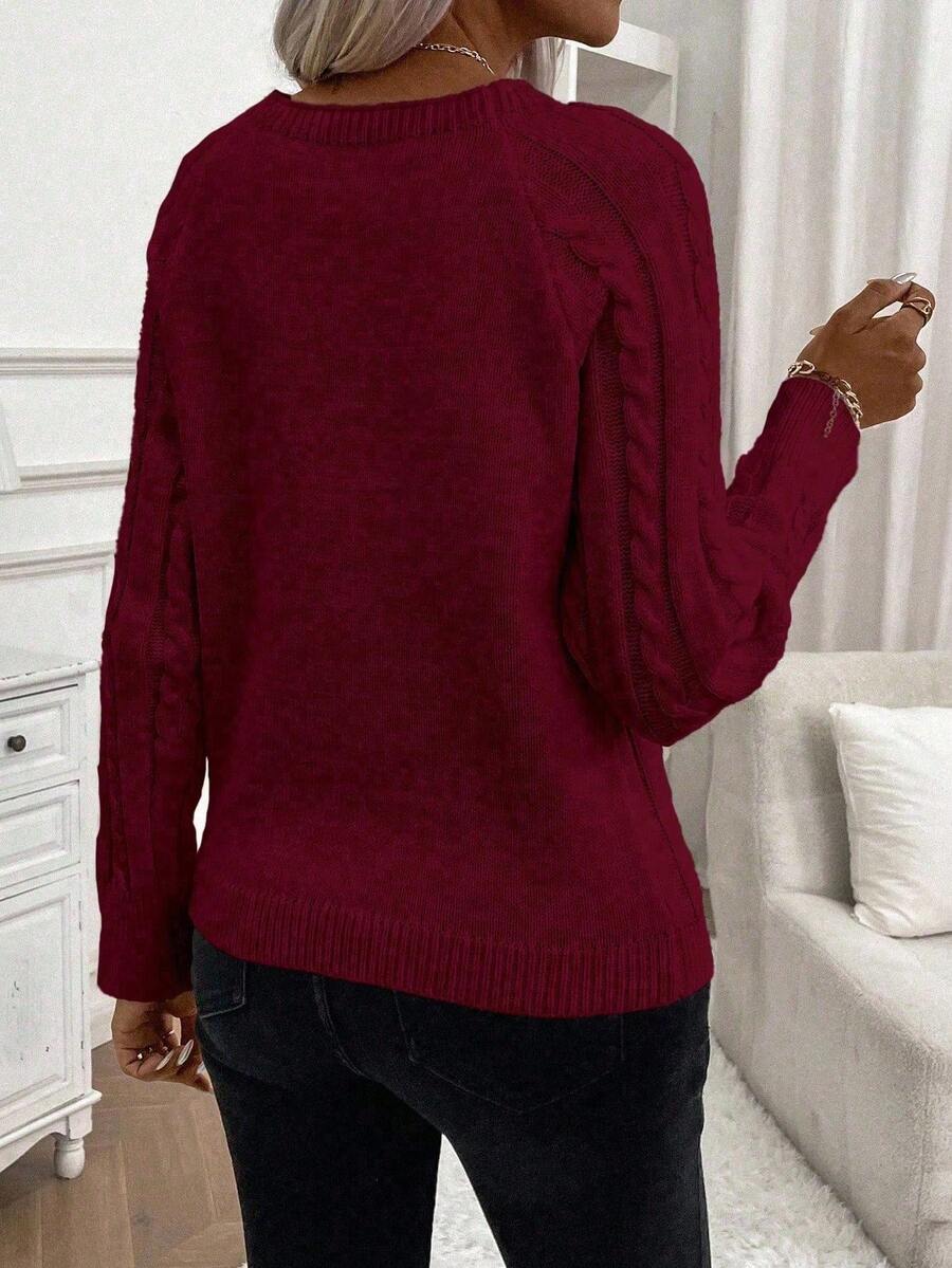 Maison | Button-Detail Cable Knit Jumper