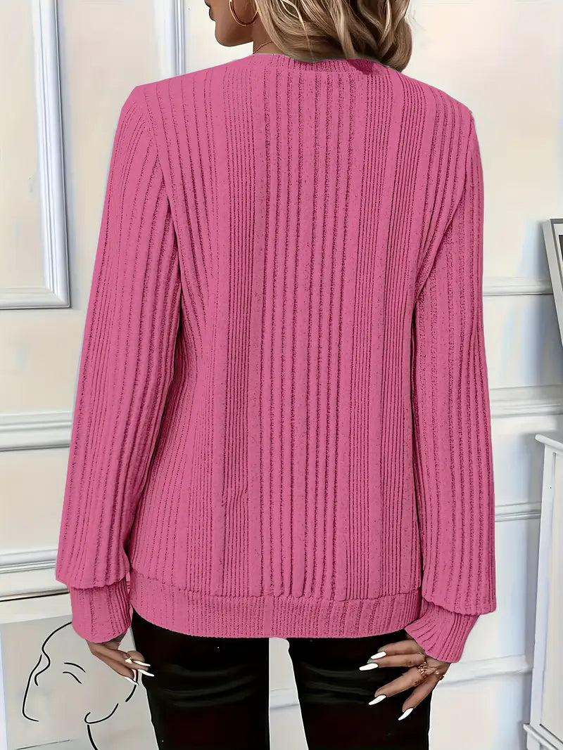 Masion | Ladies' Zip-Up Rib-Knit Jumper