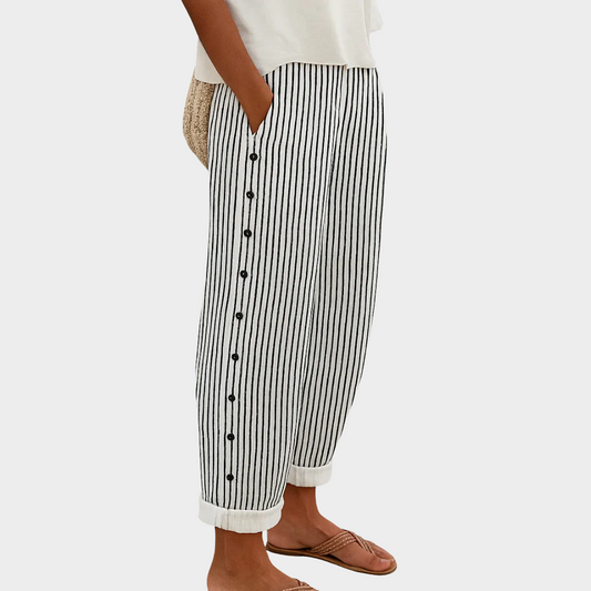 REA | PANTALON DÉCONTRACTÉ À RAYURES CONFORTABLE
