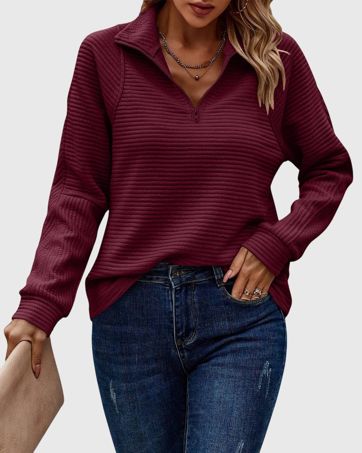 Maison | Elegant Sweater with Zipper