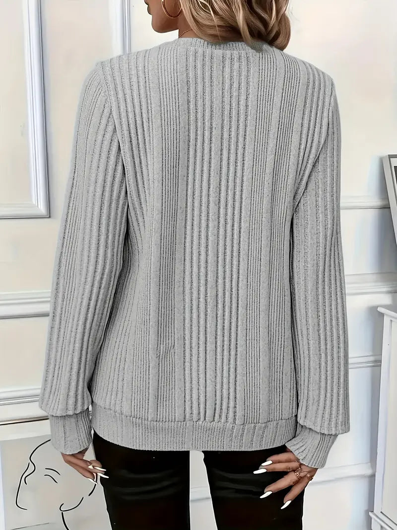 Masion | Ladies' Zip-Up Rib-Knit Jumper