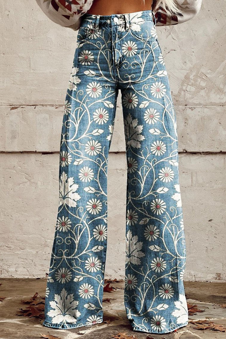 Stella | Pantalon large à fleurs élégant