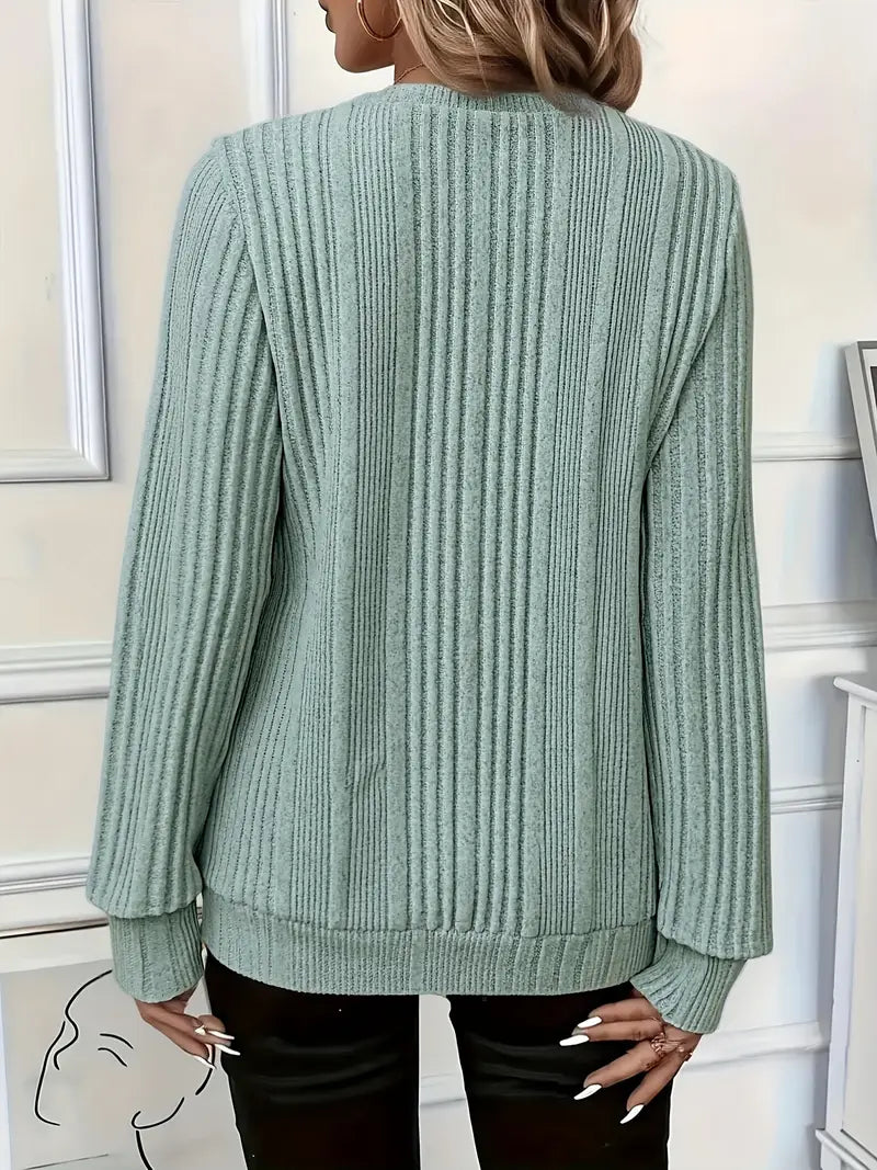 Masion | Ladies' Zip-Up Rib-Knit Jumper