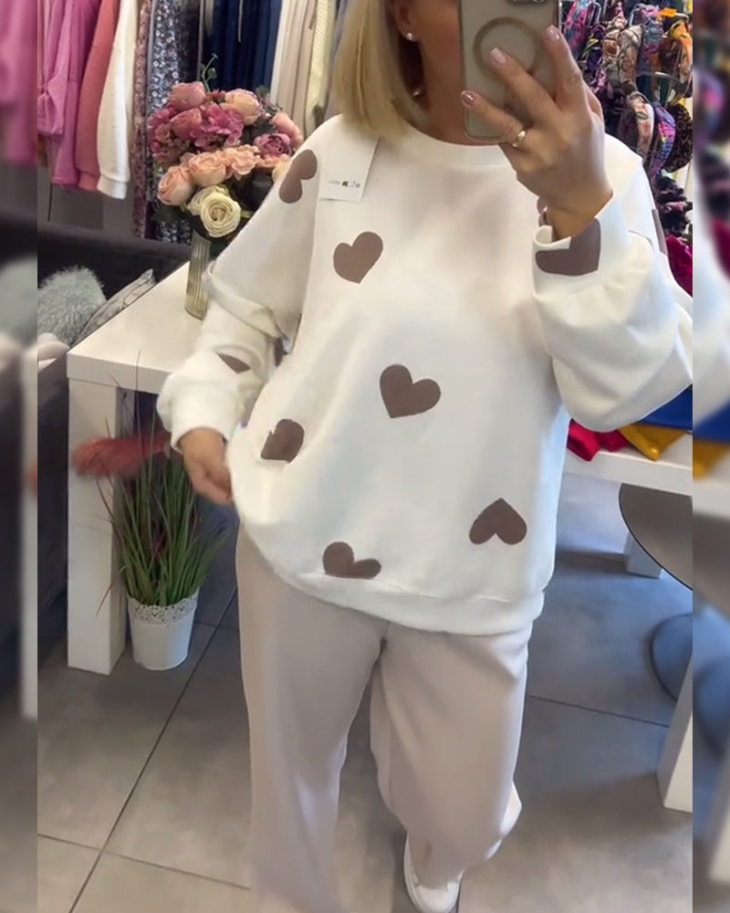 Masion | Cotton Blend Sweater with Hearts