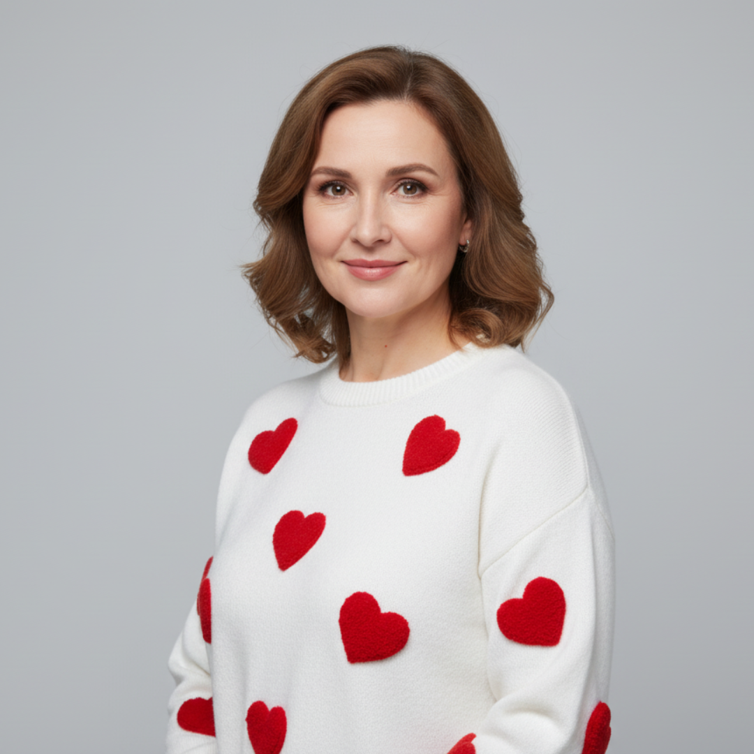 Masion | Cotton Blend Sweater with Hearts