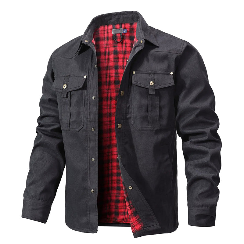 Veste chemise doublée en flanelle de cowboy pour homme
