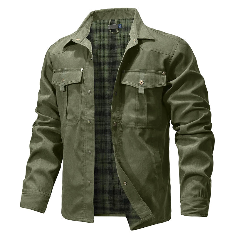 Veste chemise doublée en flanelle de cowboy pour homme