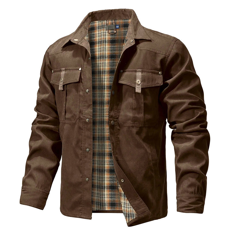 Veste chemise doublée en flanelle de cowboy pour homme