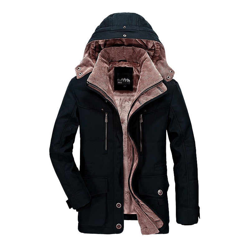 Men’s Fleece Padded Winter Jacket with Deep Pockets