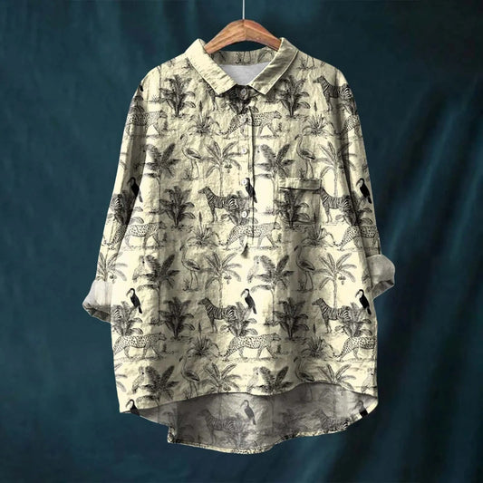 LIZETTE | PRINTED LINEN BLOUSE