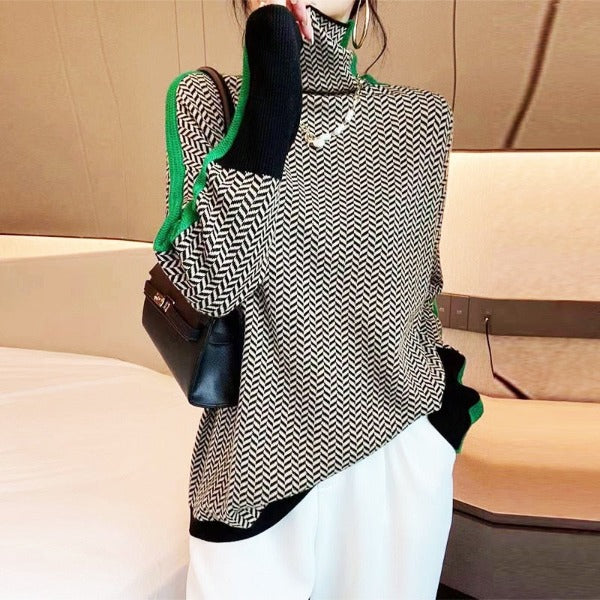 Masion | herringbone Luxe Turtleneck