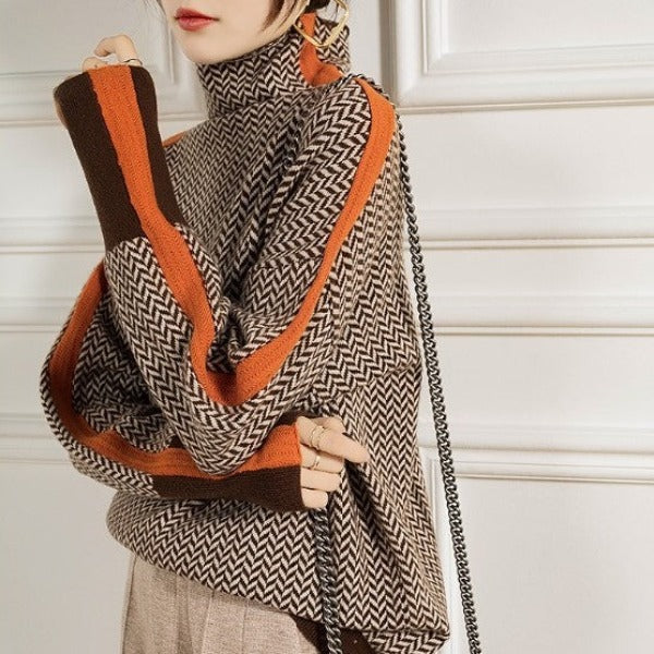 Masion | herringbone Luxe Turtleneck