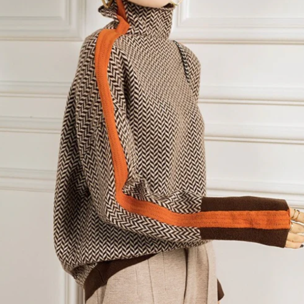 Masion | herringbone Luxe Turtleneck