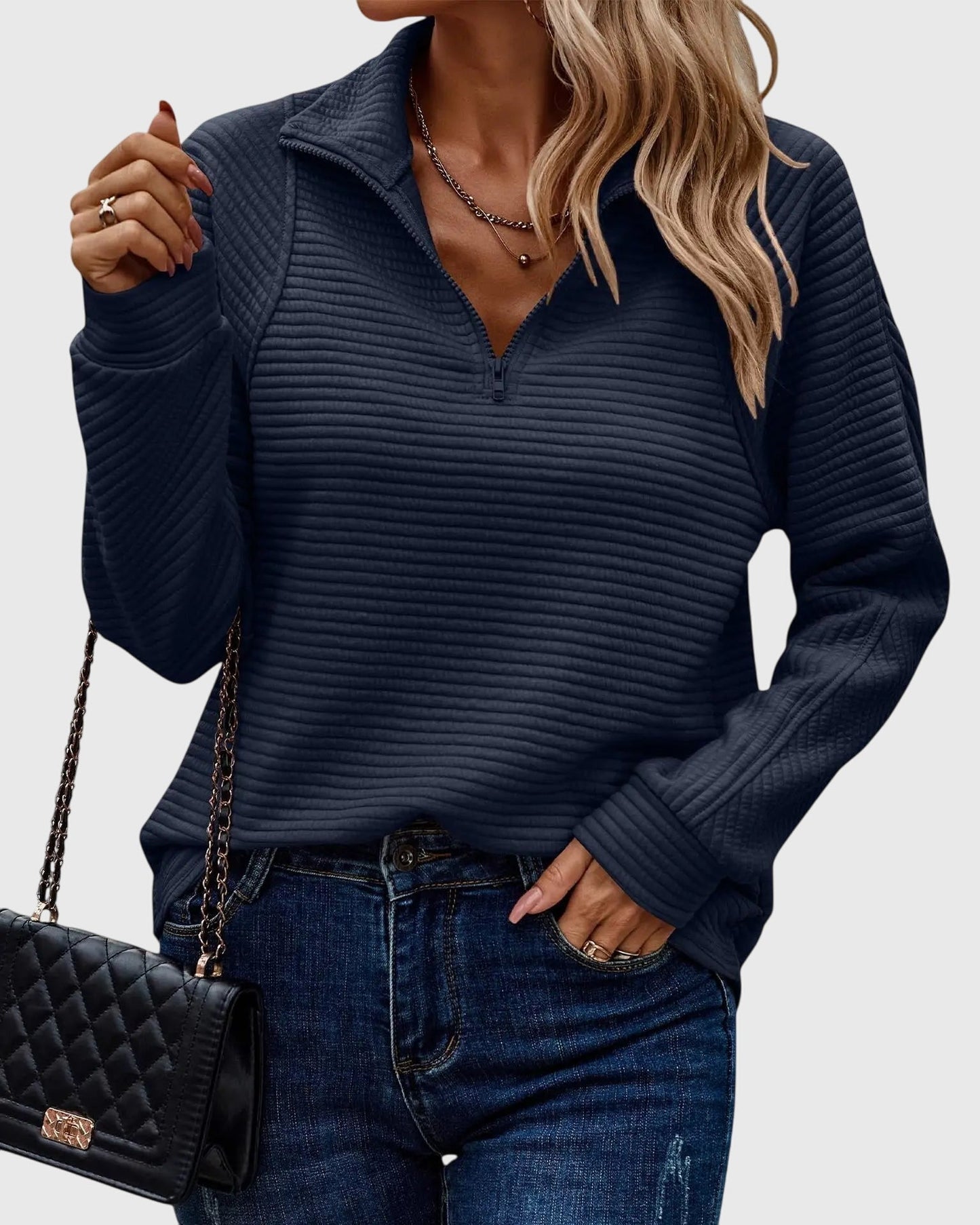 Maison | Elegant Sweater with Zipper