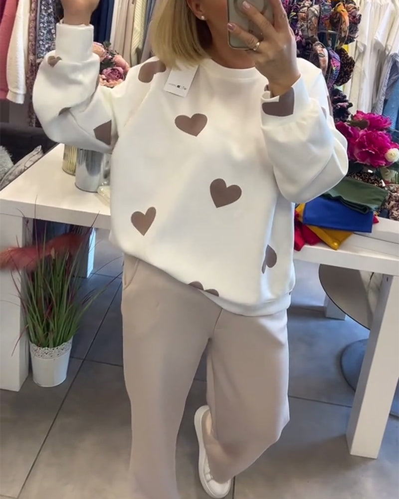 Masion | Cotton Blend Sweater with Hearts