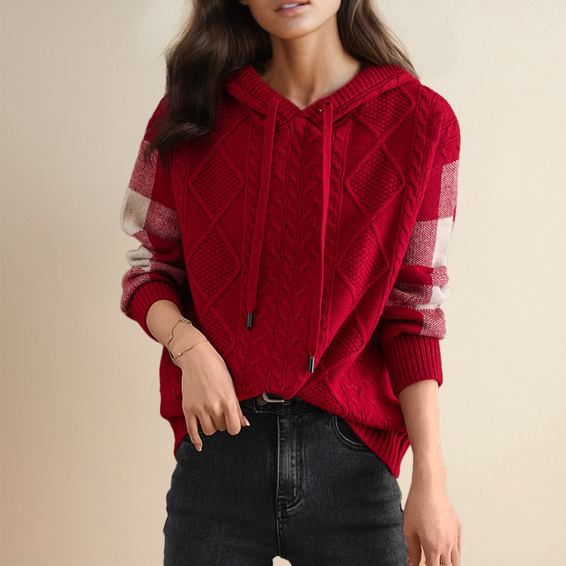 Tamsin™ - PULL À CAPUCHE AVEC UN DESIGN JACQUARD ÉLÉGANT