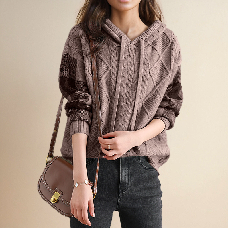 Tamsin™ - PULL À CAPUCHE AVEC UN DESIGN JACQUARD ÉLÉGANT