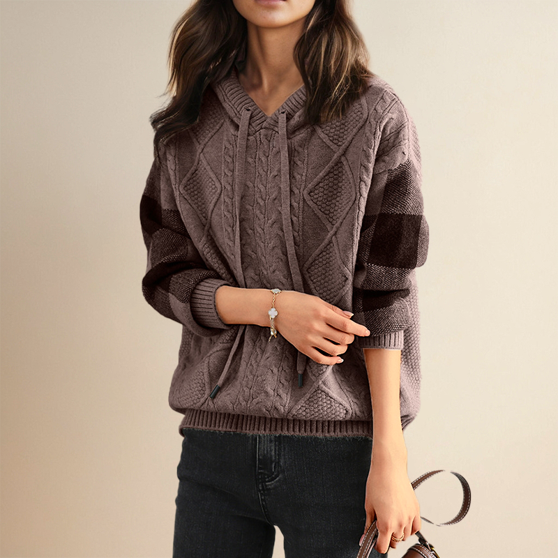 Tamsin™ - PULL À CAPUCHE AVEC UN DESIGN JACQUARD ÉLÉGANT