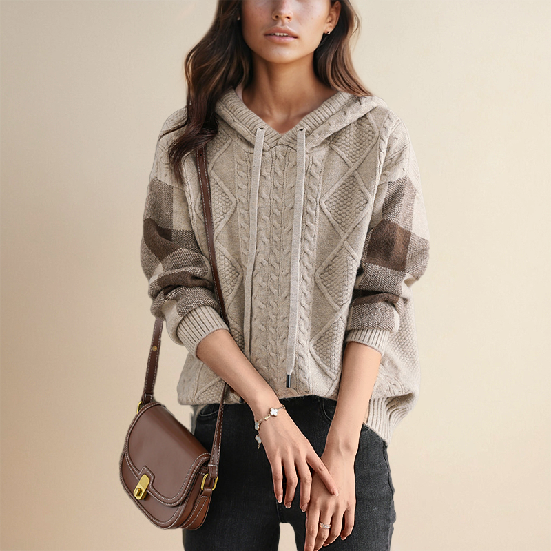 Tamsin™ - PULL À CAPUCHE AVEC UN DESIGN JACQUARD ÉLÉGANT