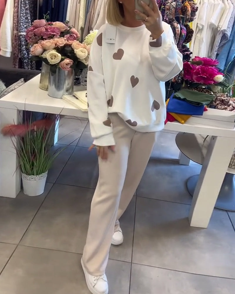 Masion | Cotton Blend Sweater with Hearts