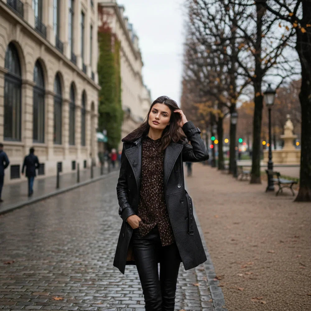 Talbot™ | Elegant 3/4 Leather Coat