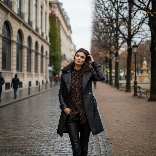 Talbot™ | Elegant 3/4 Leather Coat
