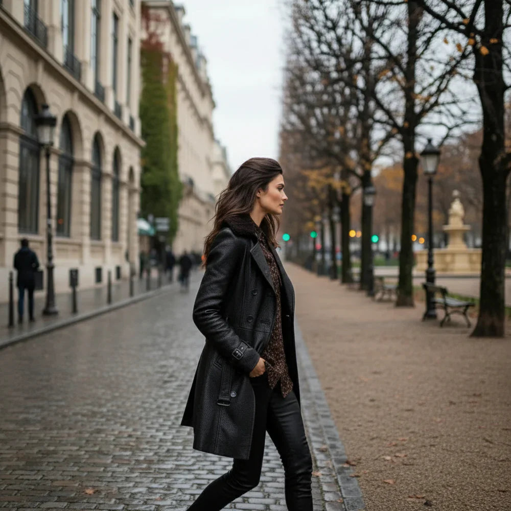 Talbot™ | Elegant 3/4 Leather Coat
