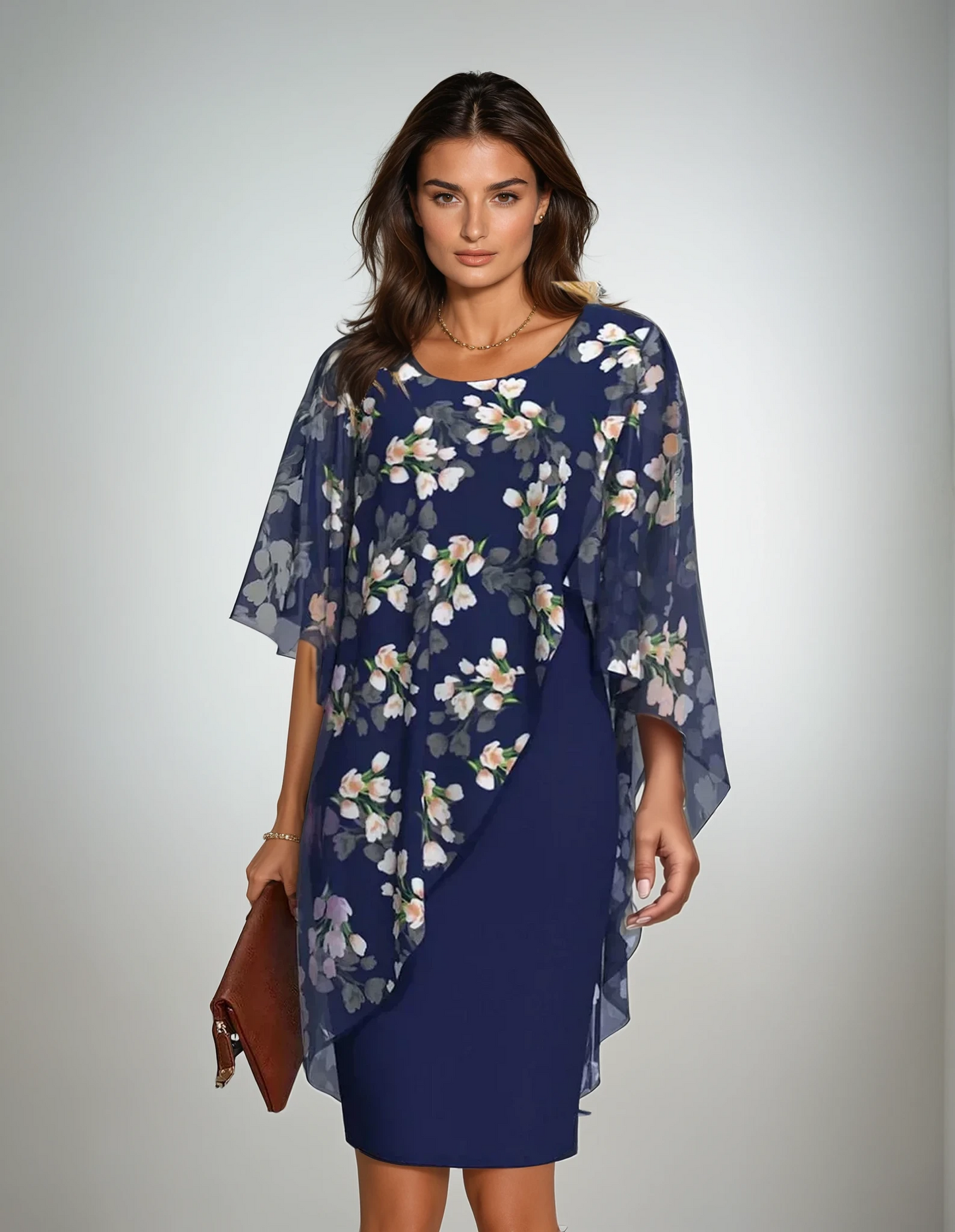 Maeva Floral Cape Dress 