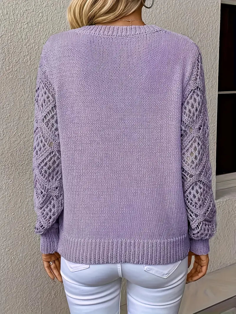 Elena | Pull en maille à manches en dentelle
