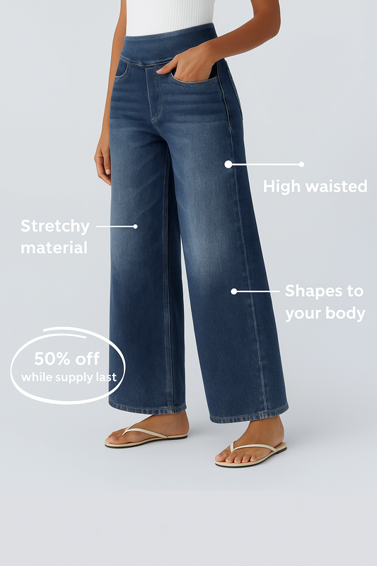 Eva - Pantalon extensible taille haute