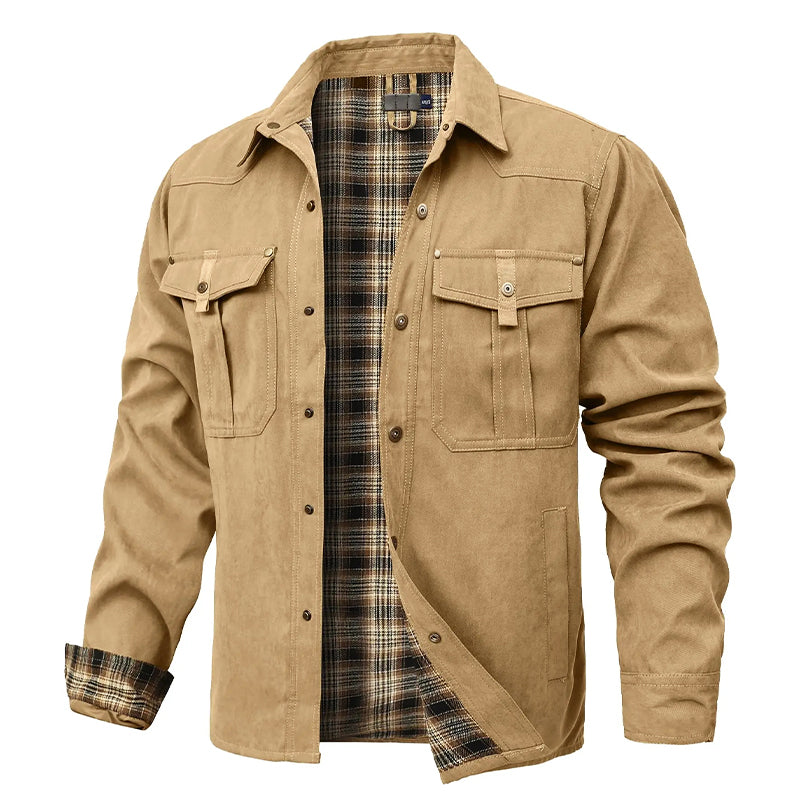 Veste chemise doublée en flanelle de cowboy pour homme
