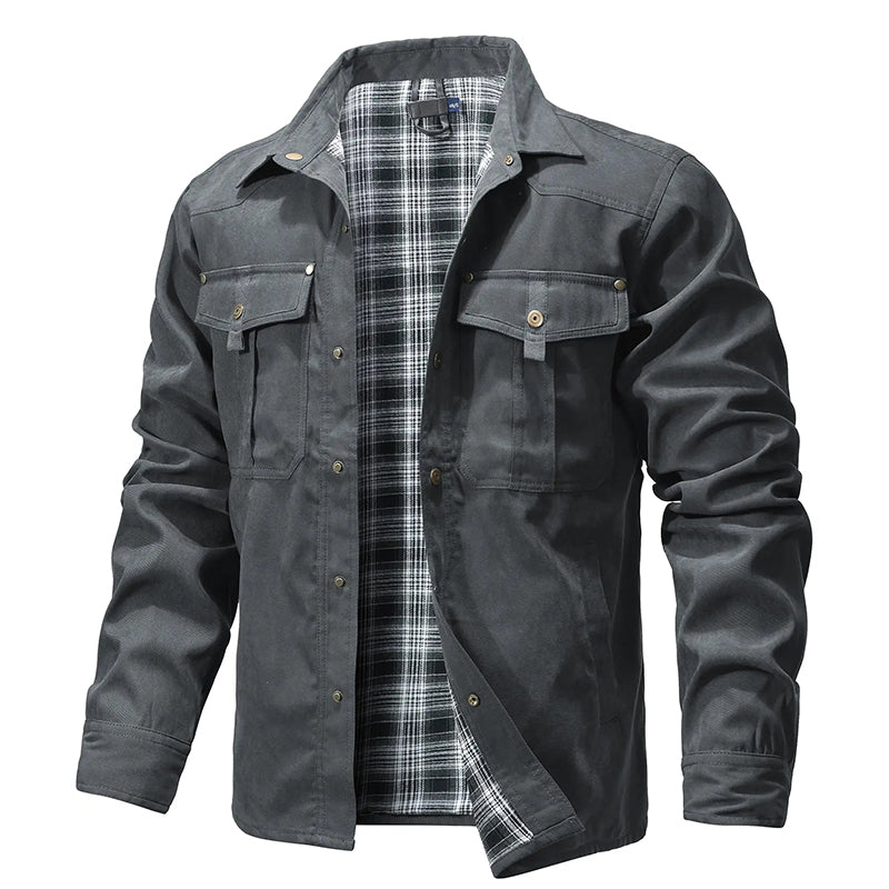 Veste chemise doublée en flanelle de cowboy pour homme