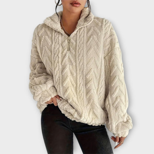 Fiona | Pull zippé tressé