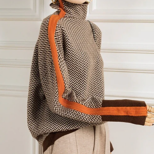 Masion | herringbone Luxe Turtleneck